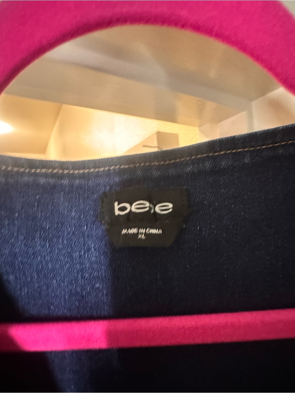 bebe Dark Blue Denim Jumpsuit